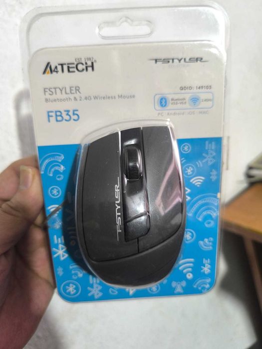 Новые Мышь A4Tech Fstyler FB35, Icy Grey, USB. В упаковке. количество