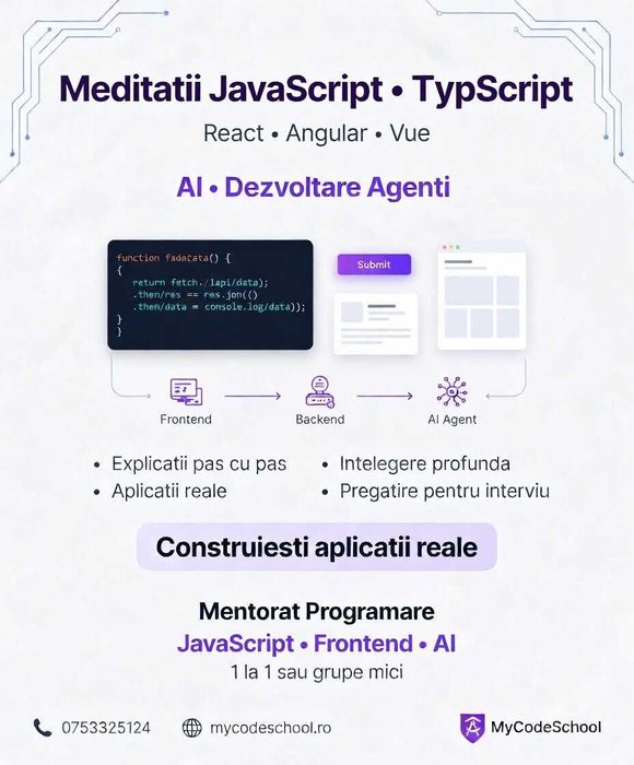 Meditații Programare JavaScript – React, Angular, Node.js | 100 lei