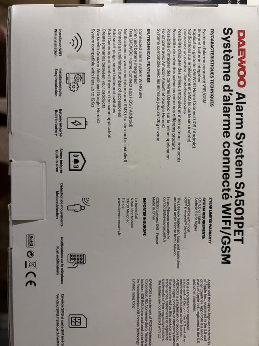 Sistem Alarma casa Wireless  Wifi/GSM Daewoo NOU