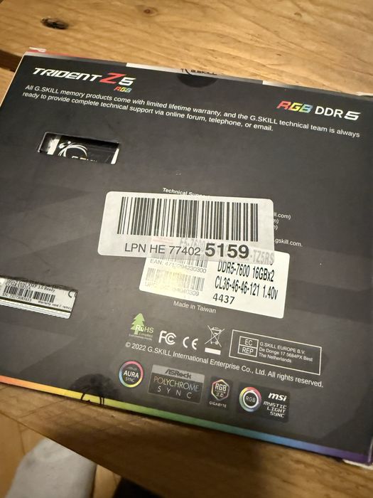 Mini-ITX 13900k MSI z790i Edge Wifi 2x16gb ddr5 7600cl36 1tb NVMe