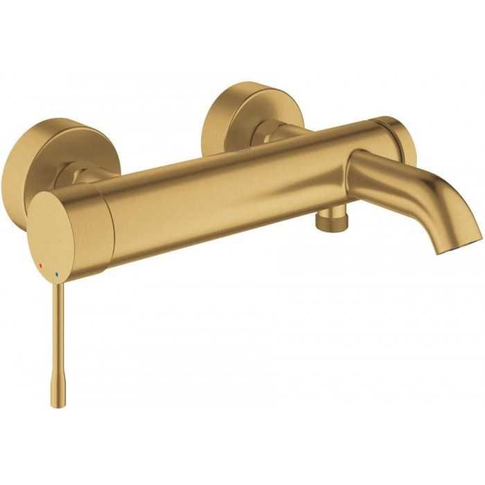 GROHE Essence – Baterie monocomandă de perete pentru cadă și duș, brushed gold