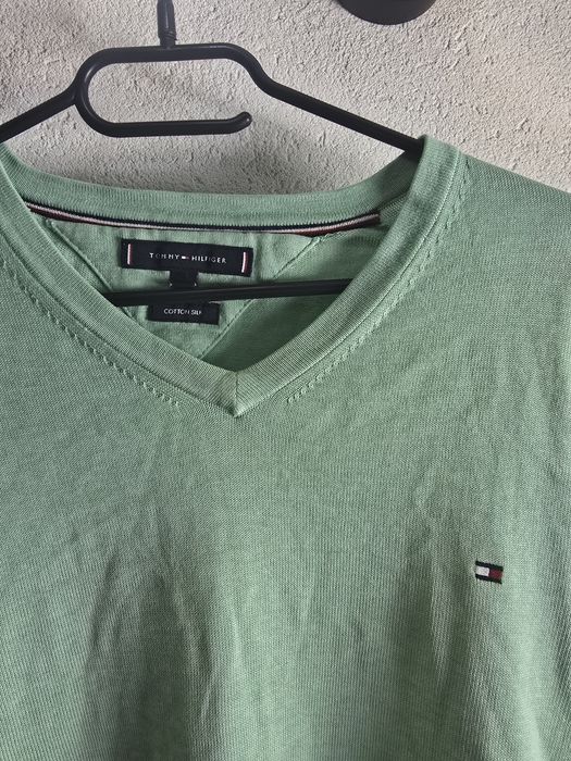 Pulover barbat Marime L bumbac si mătase Tommy Hilfiger