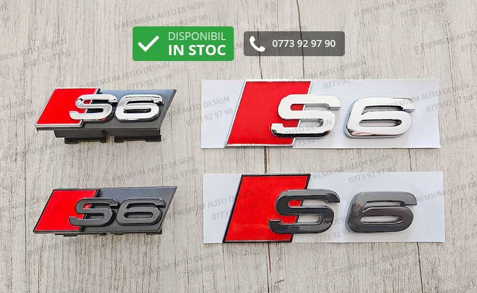 Set embleme / sigle metalice (crom sau negre) - Audi S3 / S4 / S5 / S6