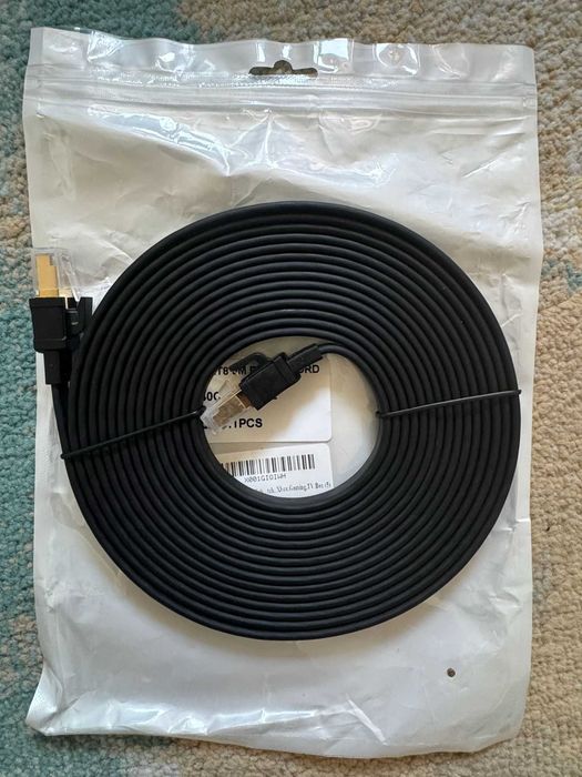 Cablu internet Ethernet CAT8 5m — 40 Gbps, 2000 MHz, nou