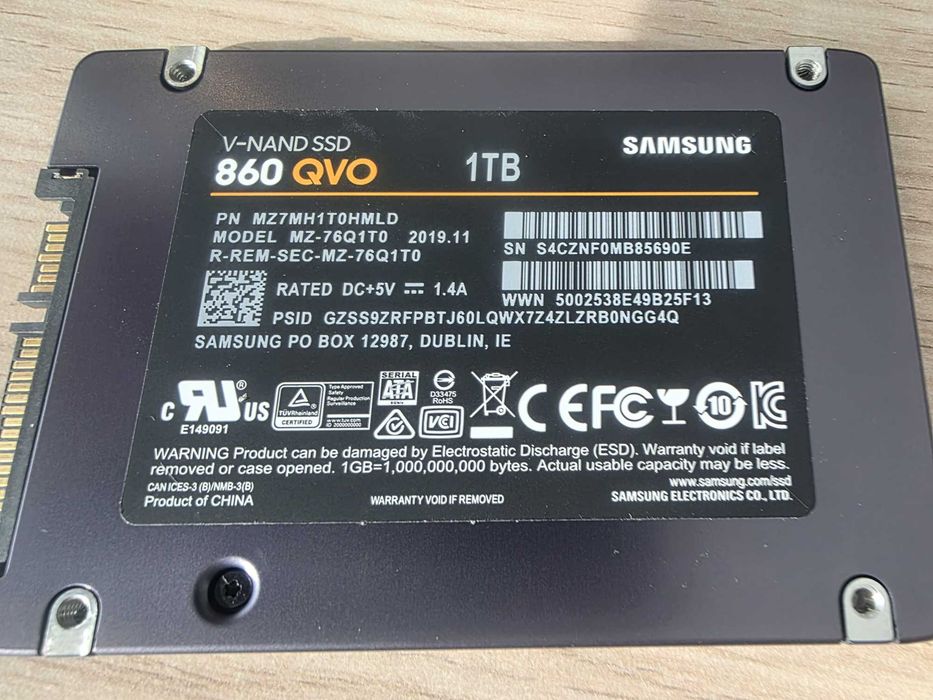 SSDSAMSUNG 860 QVO, 1TB, SATA3, 2.5", MZ-76Q1T0