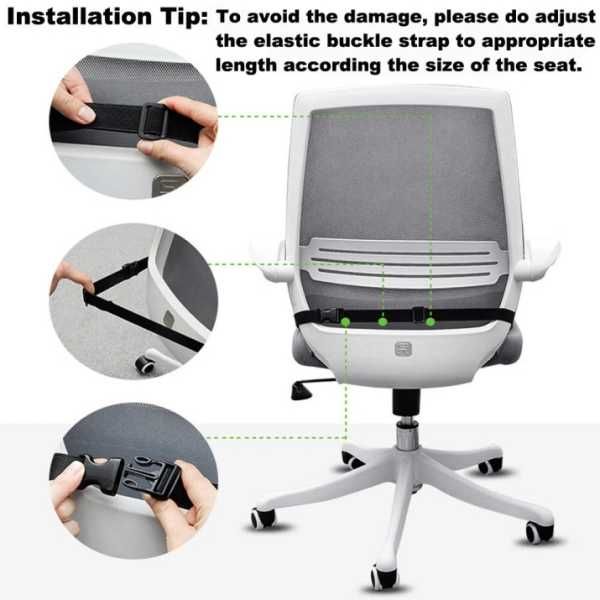 Възглавница с мемори пяна и 3D дишаща мрежа, Противохлъзгаща, За офис