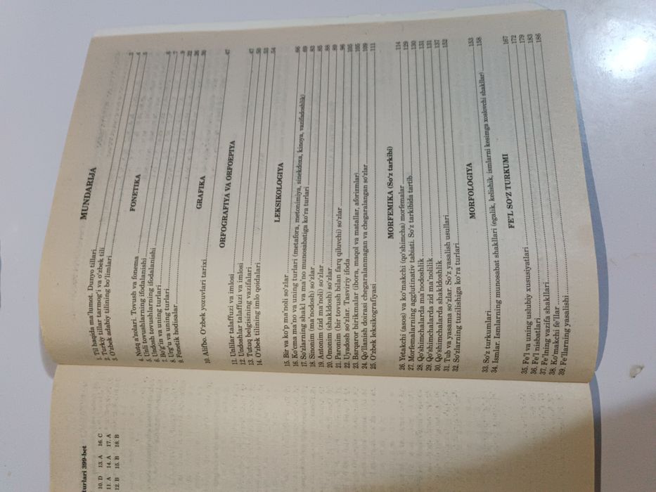 Ona tilidan mavzulashtirilgan testlar