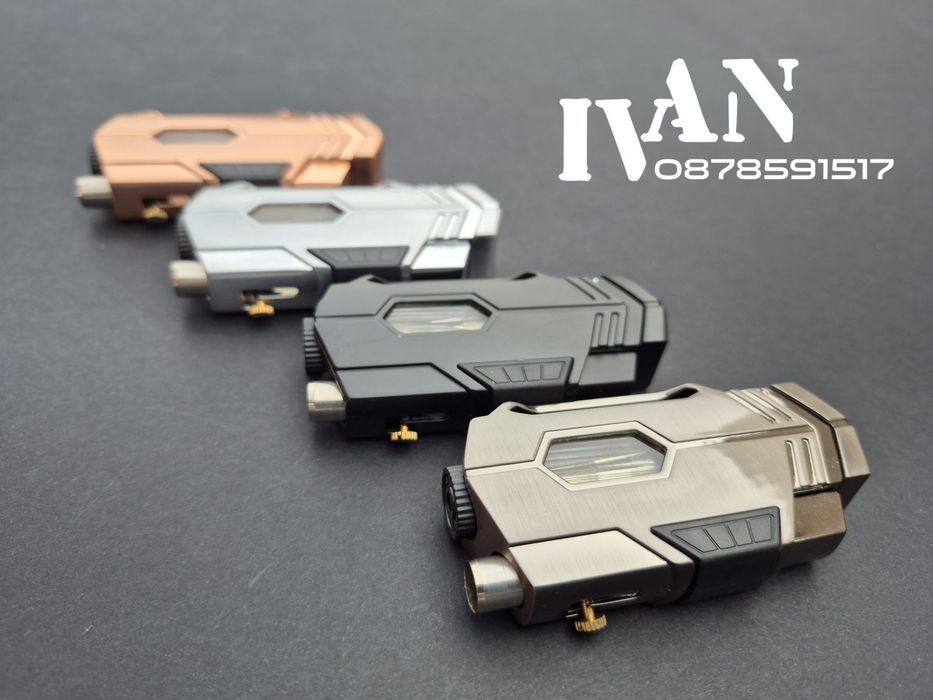 Запалка за пури с двоен джет Flabox  с вграден пънч за дупчене на пури