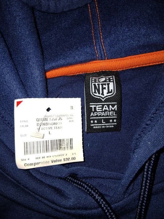 Из США, толстовка с капюшоном от бренда Denver Broncos