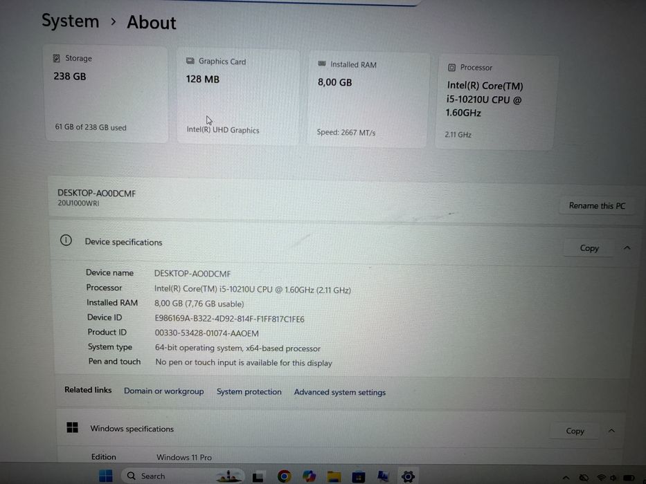 Laptop Lenovo Thinkpad L14 gen1