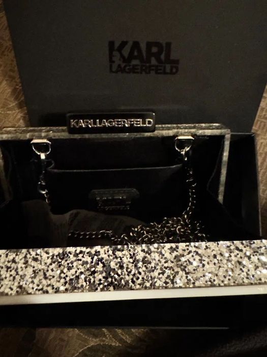 Луксозна коктейлна чантичка KARL LAGERFELD LimitedEdition Оriginal NEW
