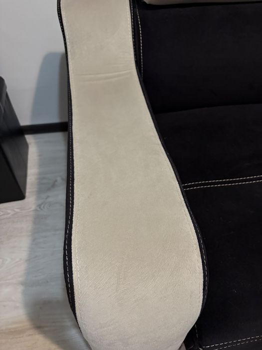 Canapea 3 locuri extensibila, Giulia II Alb/Negru, saltea Relaxa, lungime 225 cm
