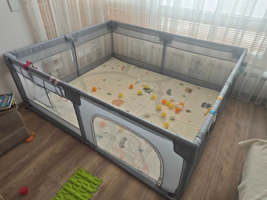 Бебешка кошара (мека ограда) DINO DRIVE M - 150x180 см - като нова