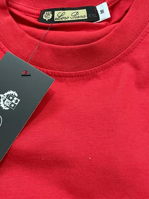 Tricou Loro Piana roșu – 100% bumbac – nou cu etichetă