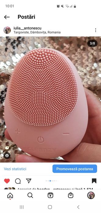 Perie curatare faciala Cleanzy roz