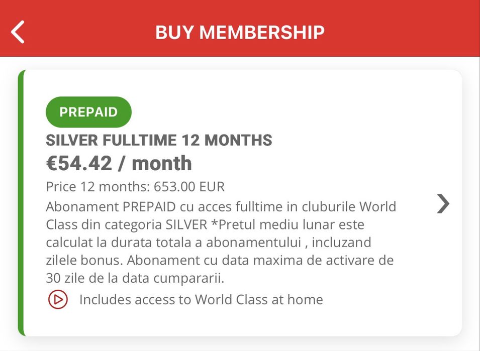 Ab ieftin sală WorldClass