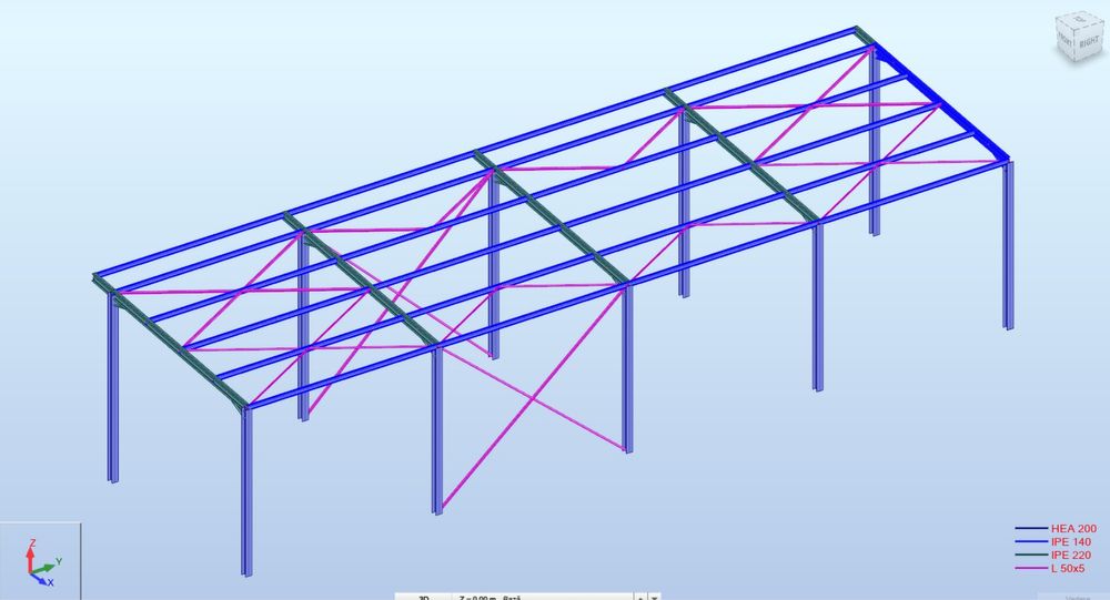 Vând structura metalică hala din fier IPE 220 și HEA 200.  7m pe 24m