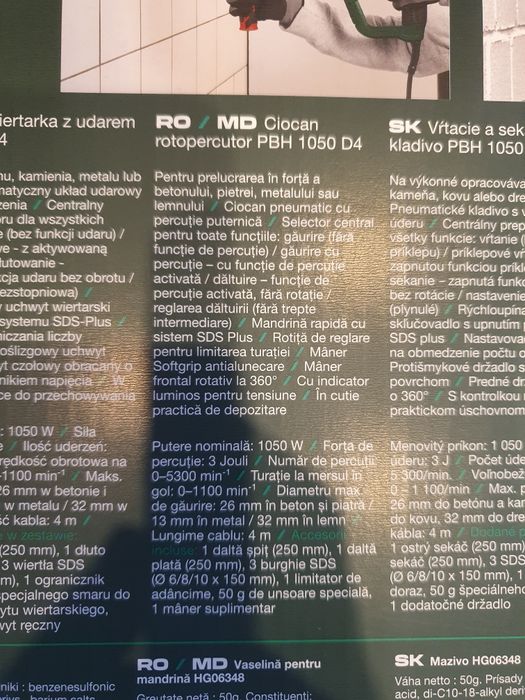 Ciocan rotopercutor Parkside 1050W Nou