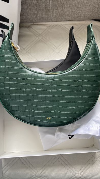 Сумка-седло JW PEI - Carly Saddle Bag - Dark Green Croc