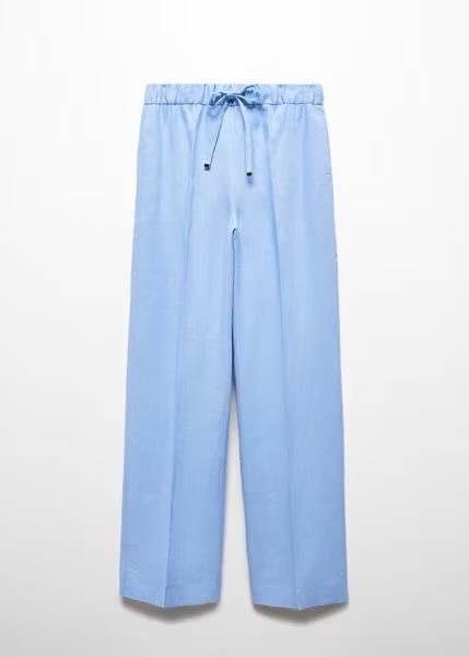 MANGO. 100% лён. Прямые брюки костюмного типа. XXL