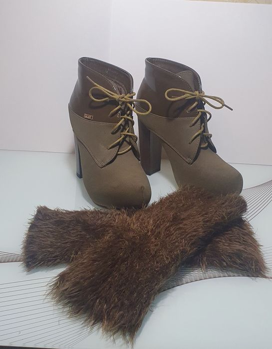 Ботильоны хаки цвет