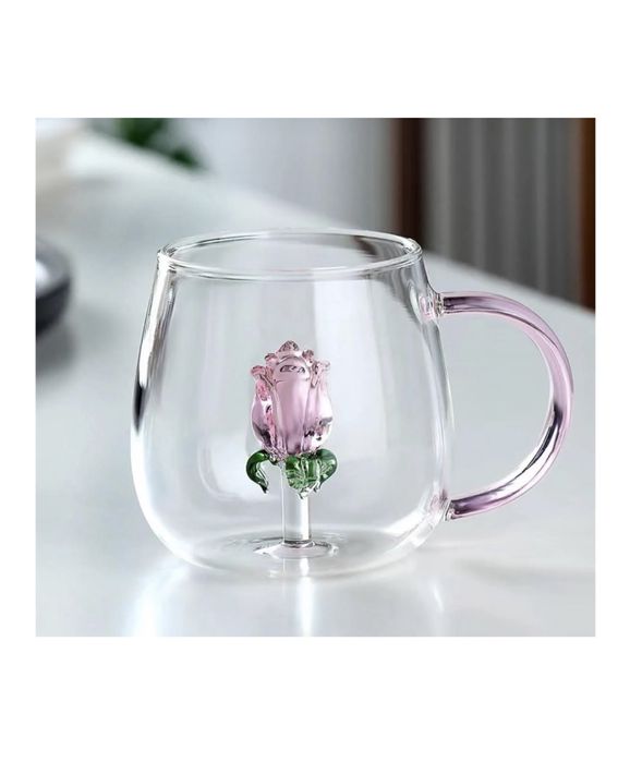 Чаша с роза 3D декорация