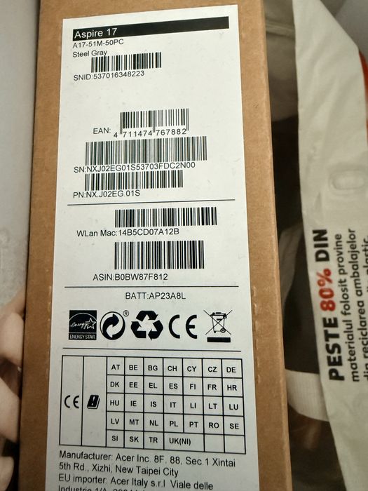 Laptop Acer Aspire a17-51M