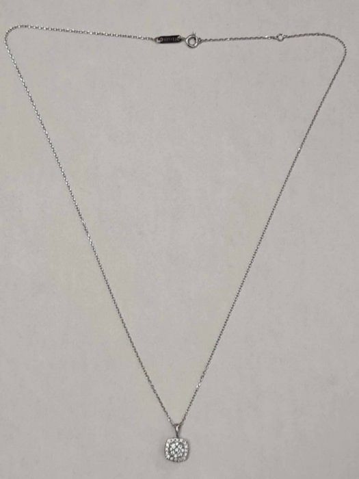 Lant si pandantiv din aur alb 18k, cu diamante naturale, PAU302