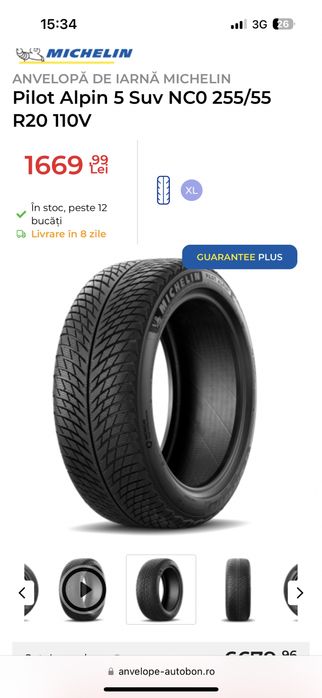 Anvelope de iarna Michelin 255/55 R20