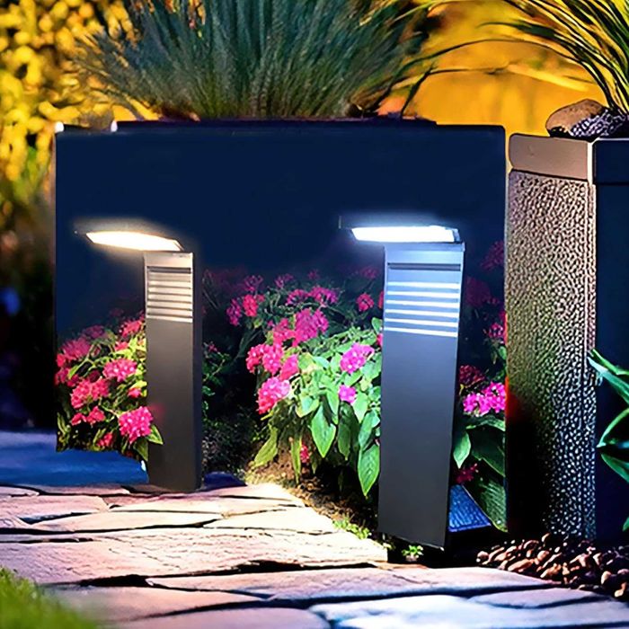 Calflux Комплект от 2 броя соларни лампи за външна градина, за пътеки