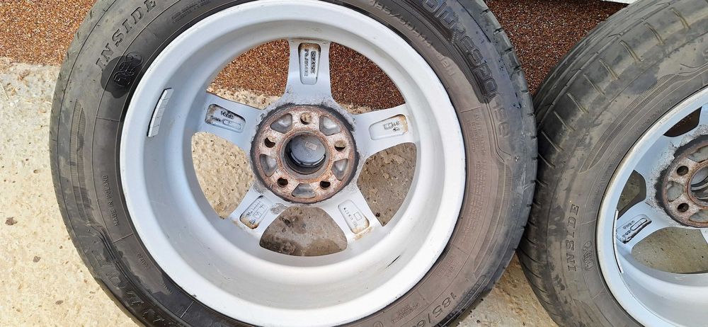 Jante aliaj Skoda Fabia2/Polo/Seat Ibiza 5x100-14"- 5½Jx14H2 +anvelope Dunlop Sport Bluresponse 185/60R14 82H DOT2024+21 Prezoane M14 F1,5 25MM CONICE