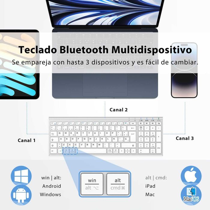 Безжична Bluetooth клавиатура за компютър таблет телефон
