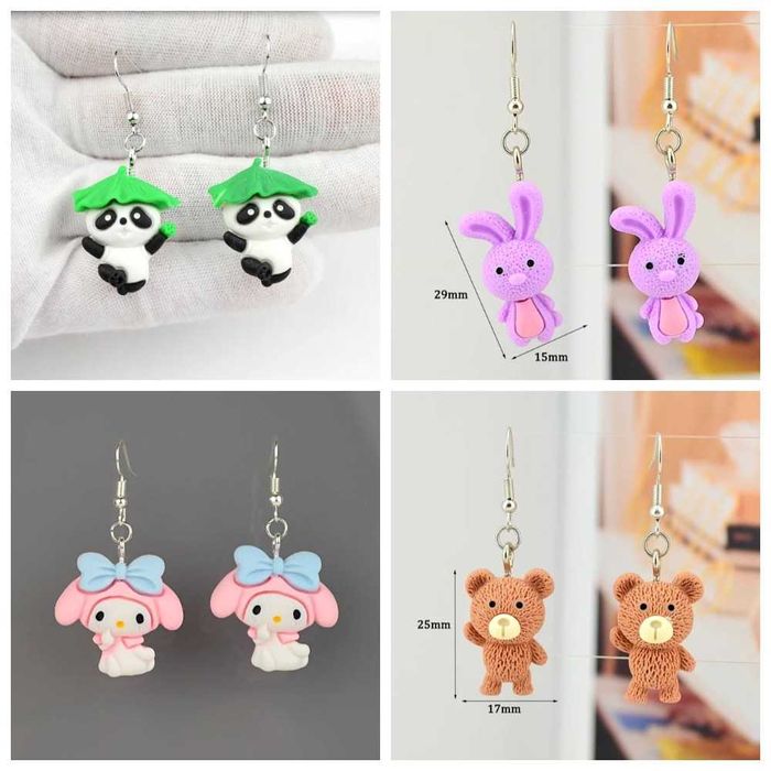 Серьги детские  мультяшных героев