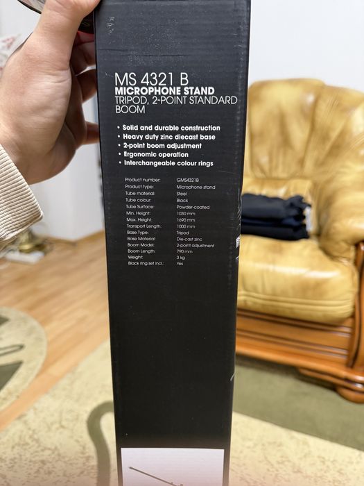 Stativ microfon Gravity MS 4321 B – ca nou, profesional