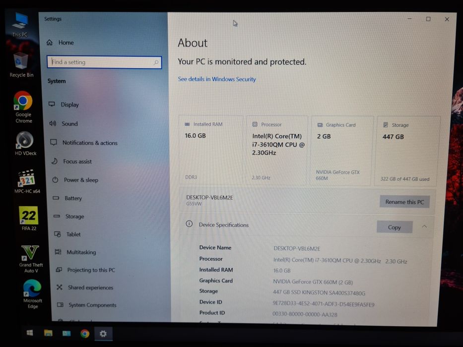Laptop gaming Asus g55