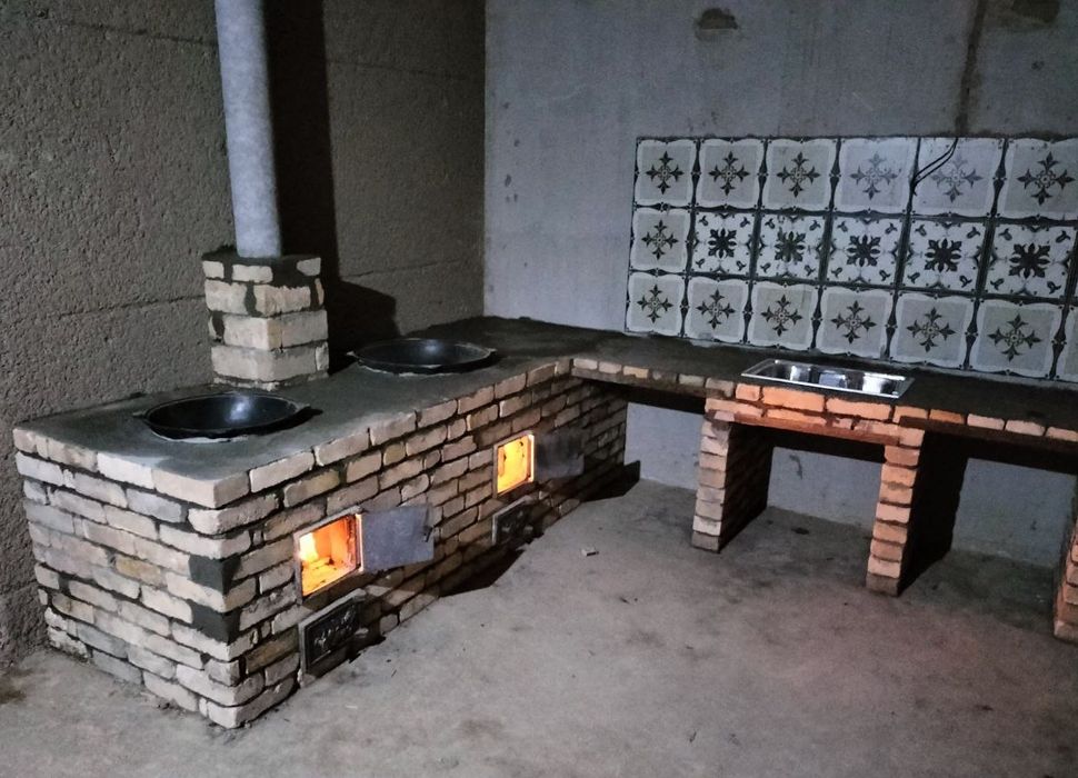 Учок тандир барбикю хохлаган дизайнда камин ва печкалар