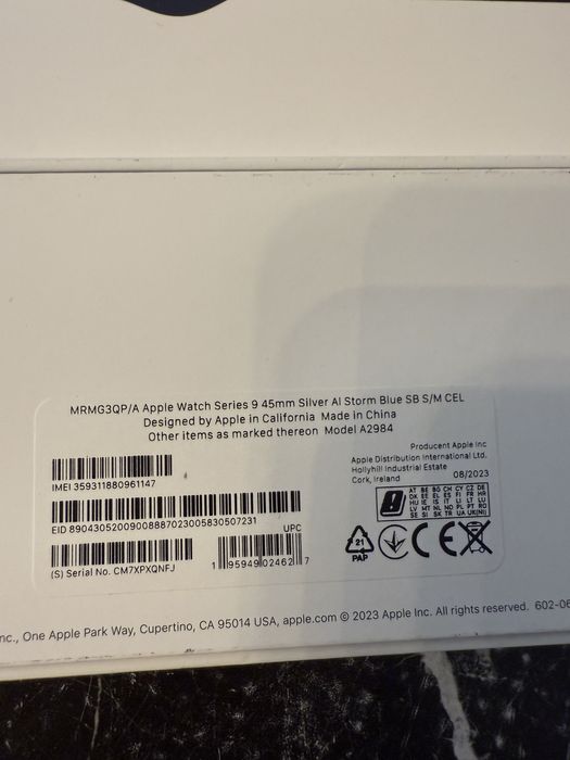 Apple watch seria 9 45 mm silver cellular cutie full