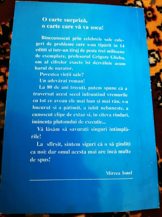 Grigore Gheba intre viata si moarte (stare buna,foarte rara)-AUTOGRAF