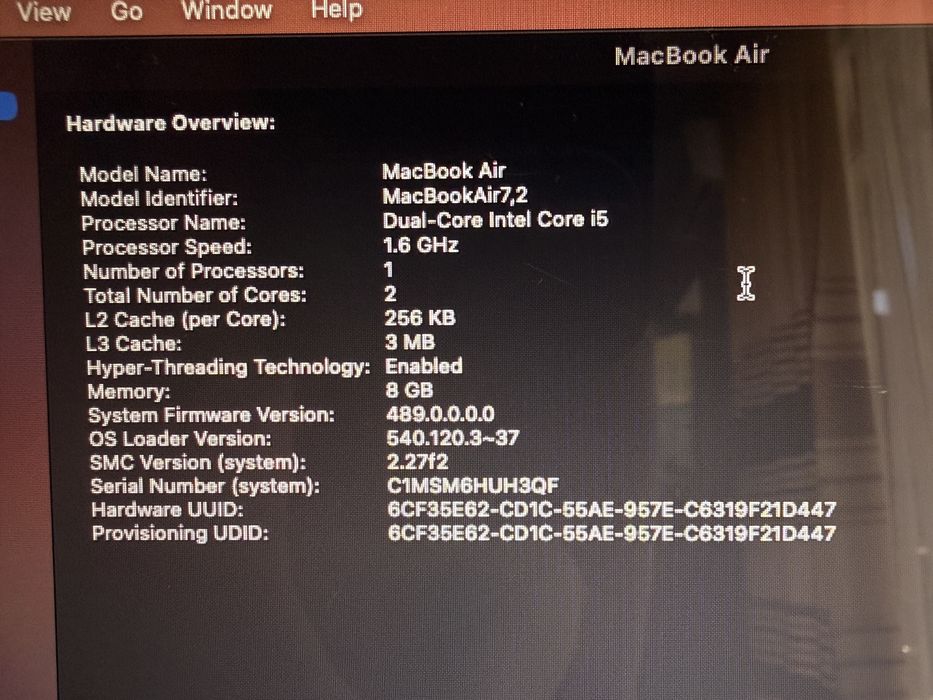 MacBook  Air (13-inch, Early 2015) 8RAM, 250GB