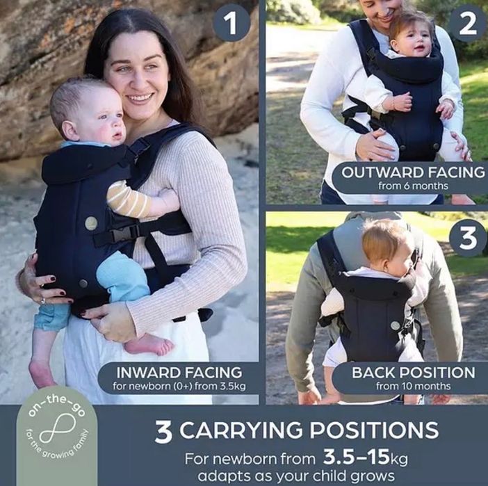 Dreambaby Ергономична раница 3 в 1 Journey Black