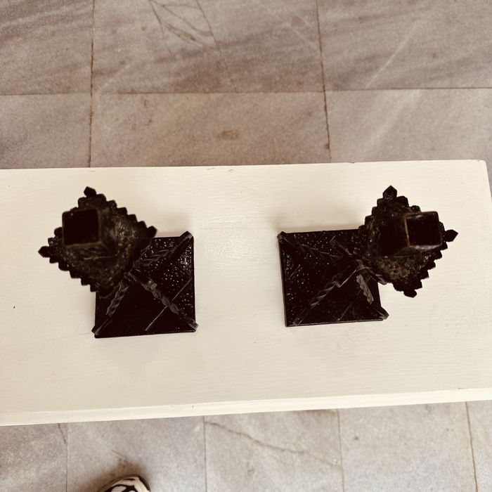 Ръчно ковани шведски свещници – комплект, масивно желязо