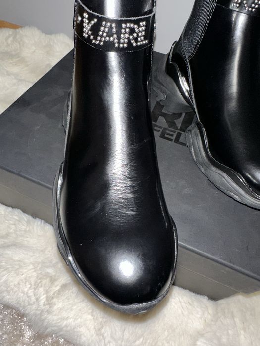 Karl Lagerfeld ghete chelsea de piele Gemini femei