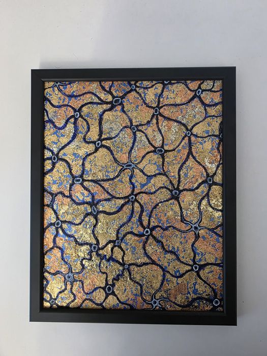 Tablou rețea neuronală pictat manual