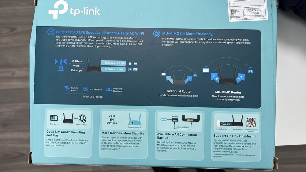 Роутер Archer MR400 TP-Link 4G LTE Router