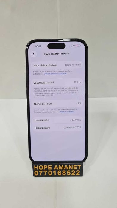 HOPE Amanet P1/ IPHONE 16 128GB/ 100% BAT #39848