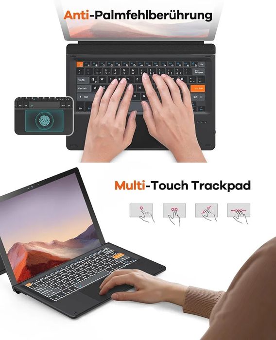 Doohoeek Bluetooth клавиатура за Surface Pro 7+/7/6/5/4/3 с подсветка