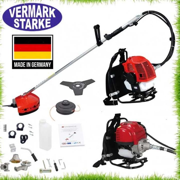 Немски ГРЪДЕН Бензинов Тример за трева Vermark Starke GRBG520 52 куб.