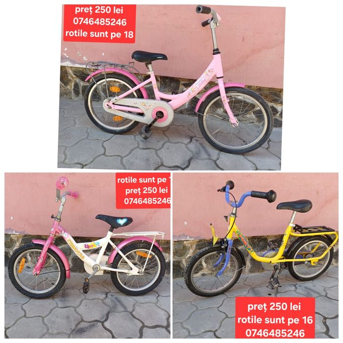 Bicicleta copii  preț 250 lei bucata