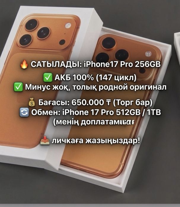 IPhone 17pro 256 100акб