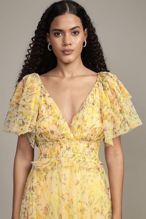 Rochie galbena nunta botez